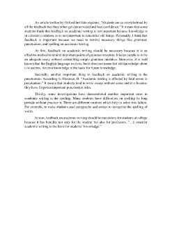 Feedback on Academic Writing