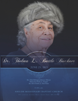 Dr. Thelma Battle Buckner Funeral Program 