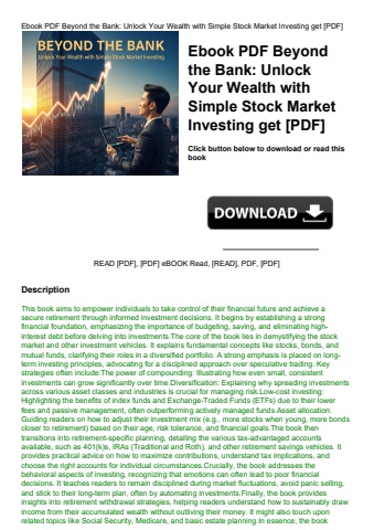 ebook pdf  beyond the bank unlock your wealth with simple stock market investing get [pdf]