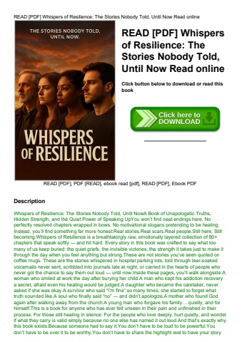 read [pdf] whispers of resilience the stories nobody told  until now read online