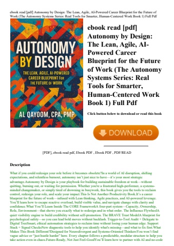 ebook read [pdf] autonomy by design the lean  agile  ai-powered career blueprint for the future of w