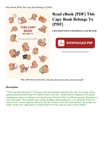 read ebook [pdf] this capy book belongs to [pdf]