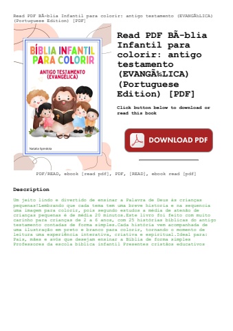 read pdf bãƒâ­blia infantil para colorir antigo testamento (evangãƒâ‰lica) (portuguese edition) [pdf