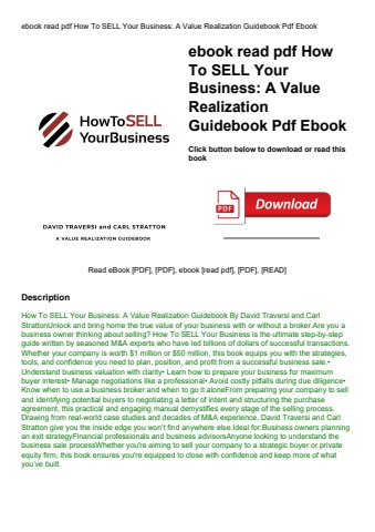 ebook read pdf how to sell your business a value realization guidebook pdf ebook