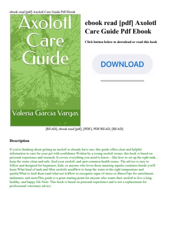 ebook read [pdf] axolotl care guide pdf ebook