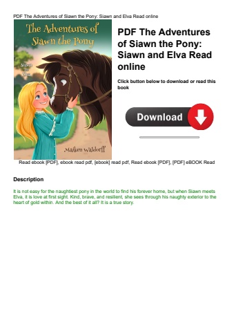pdf the adventures of siawn the pony siawn and elva read online