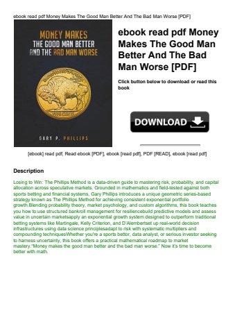 ebook read pdf money makes the good man better and the bad man worse [pdf]