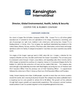 Cooper Director EHS&S