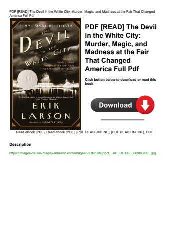 pdf [read] the devil in the white city murder  magic  and madness at the fair that changed america f