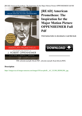 [read] american prometheus the inspiration for the major motion picture oppenheimer full pdf