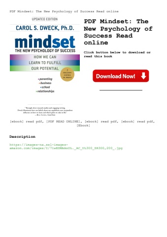 pdf mindset the new psychology of success read online
