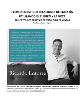 CÓMO GENERAR RELACIONES DE EMPATÍA UTULIZANDO EL CUERPO Y LA VOZ