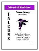 CPHS Course Catalog 2015-2016 02.11.15