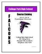 CPHS Course Catalog 2015-2016 Freshman Version 02.15.15