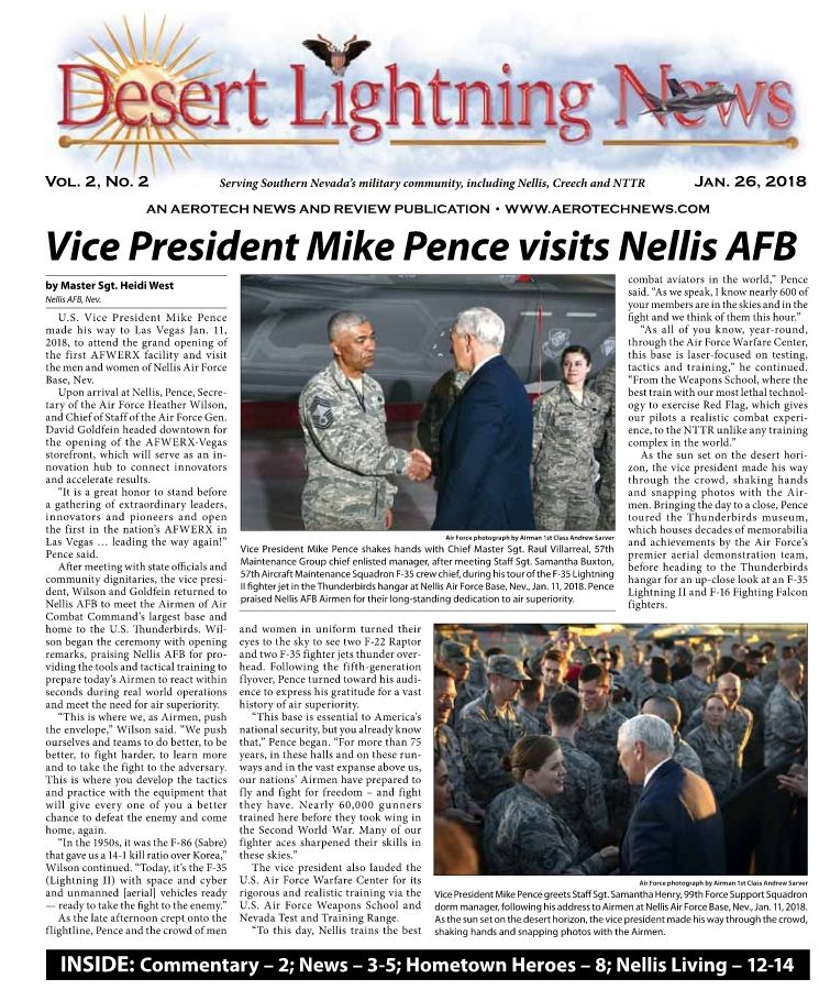 Desert Lightning News, Nellis-Creech AFB Edition, Jan. 26 2018