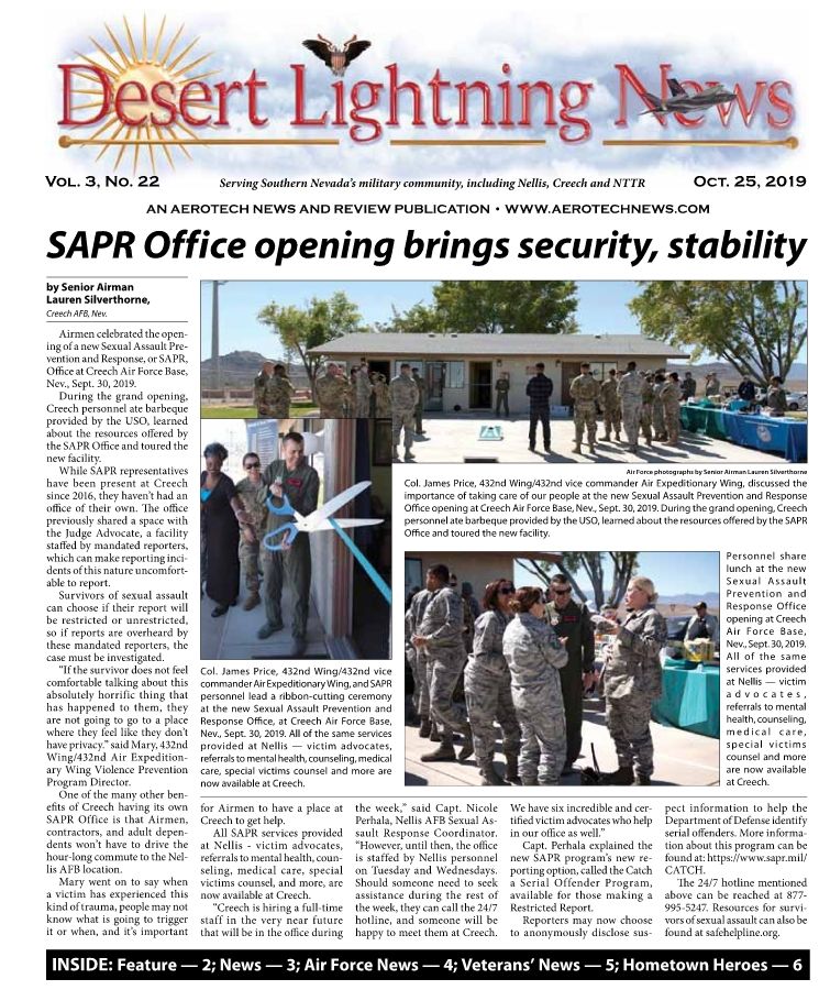 Desert Lightning News, Nellis-Creech AFB Edition, Oct. 25, 2019