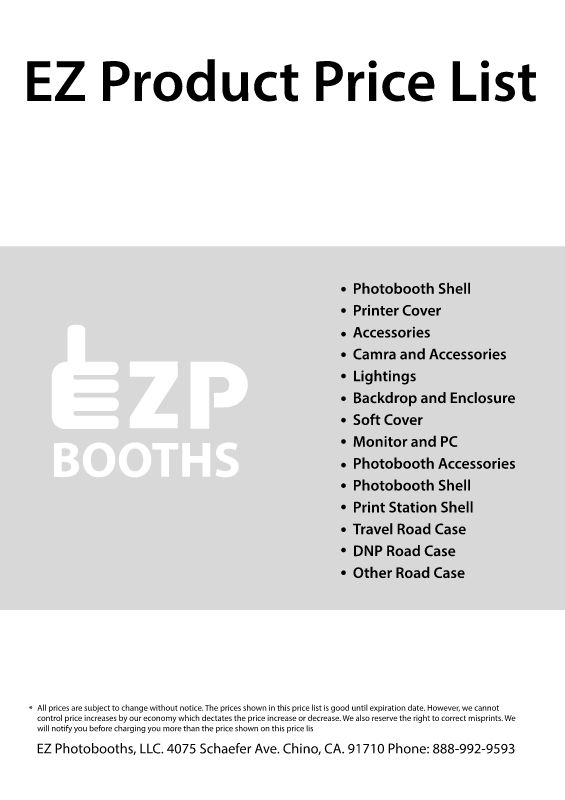 EZ product price list