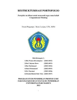 RESTRUKTURISASI PORTOFOLIO_KELOMPOK 2_LAPORAN AKHIR_CT