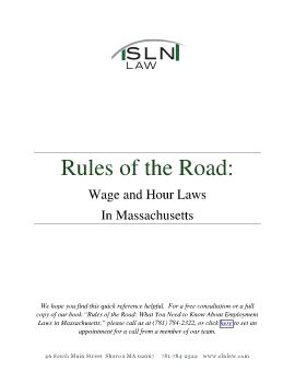 White Paper- Wage and Hour Laws