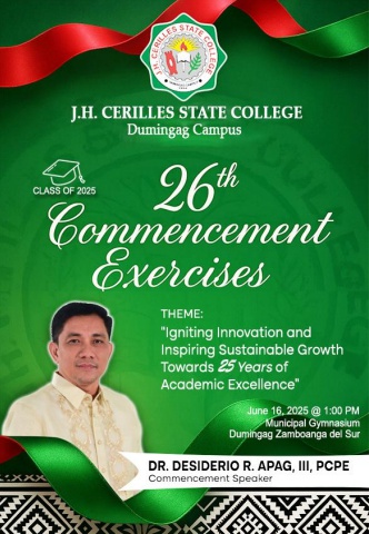 JHCSC-DUMINGAG 26TH COMMENCEMENT PROGRAM