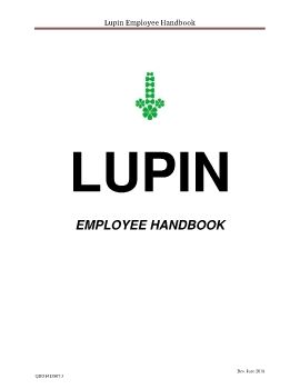 Lupin Employee Handbook and Supplements - July 2018