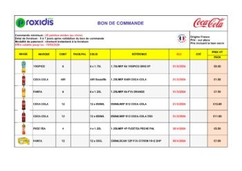 OFFRE COCA ORGINE FRANCE PROXIDIS PRO  VENTE PAR CAMION MIXER  05-02-2026 STOCK  DISPO TOUT SUITE