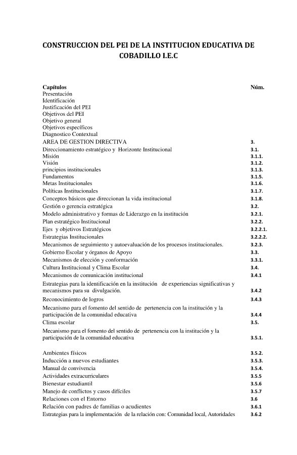 PROYECTO EDUCATIVO INSTITUCIONAL