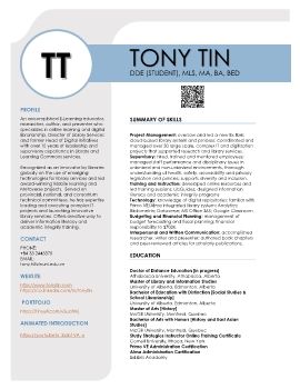 Tony Tin FULL CV 2024