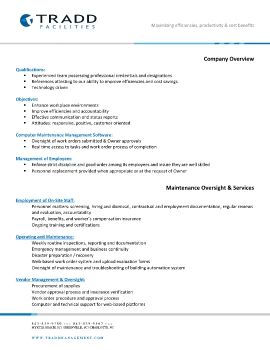 Tradd Facilities Overview & Services 