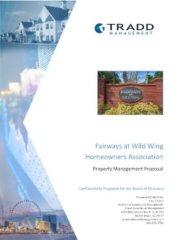 Tradd Management Proposal for Fairways at Wild Wing