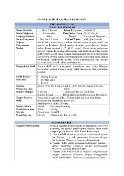 Modul Ajar Persamaan Eksponen