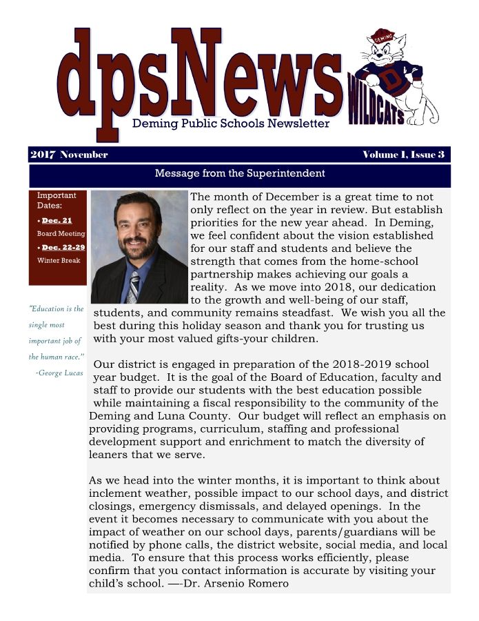 DPS Newsletter -December