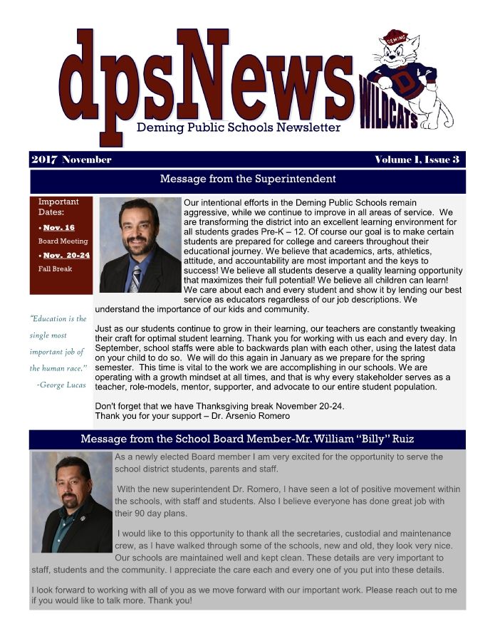 DPS Newsletter -November