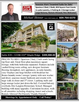 419-12248-224th Street Maple Ridge BC - For Sale $399,900