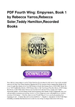 PDF Fourth Wing: Empyrean, Book 1 by Rebecca Yarros,Rebecca Soler,Teddy Hamilton,Recorded Books