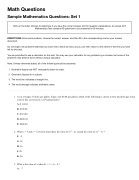 Math Questions | Sample Mathematics Questions: Set 1 | ACT Student