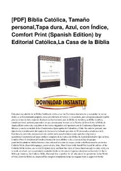 [PDF] Biblia Católica, Tamaño personal,Tapa dura, Azul, con Índice, Comfort Print (Spanish Edition) by Editorial Católica,La Casa de la Biblia