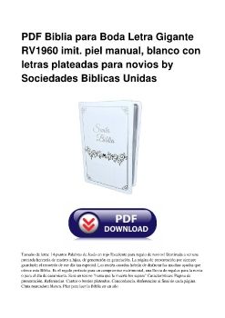 PDF Biblia para Boda Letra Gigante RV1960 imit. piel manual, blanco con letras plateadas para novios by Sociedades Biblicas Unidas