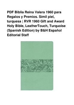 PDF Biblia Reina Valera 1960 para Regalos y Premios. Símil piel, turquesa | RVR 1960 Gift and Award Holy Bible, LeatherTouch, Turquoise (Spanish Edition) by B&H Español Editorial Staff