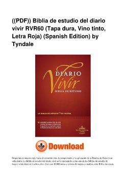 ((PDF)) Biblia de estudio del diario vivir RVR60 (Tapa dura, Vino tinto, Letra Roja) (Spanish Edition) by Tyndale