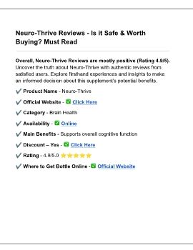 Neuro Thrive Review - Is it Safe & Worth Buying? Must Read