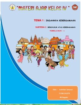ACHTIFAH INTERAVI_F1081191074_4 B REGULER_BAHAN AJAR KELAS 4 TEMA 1 SUBTEMA 3 PEMBELAJARAN 1