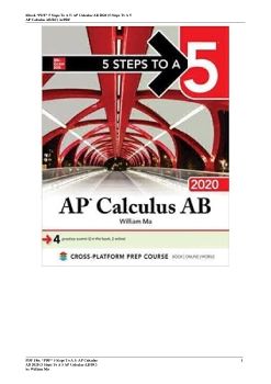 *PDF^ 5 Steps to a 5: AP Calculus AB 2020 (5 Steps to a 5 AP Calculus AB/BC) by William Ma