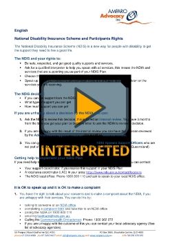 Participants Rights under the NDIS for translation