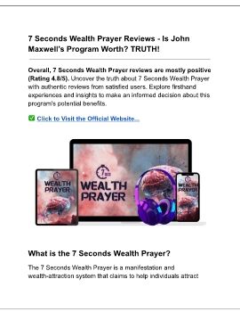 7 Seconds Wealth Prayer Review - Is John Maxwell’s Program Worth? RUTH in PDF!