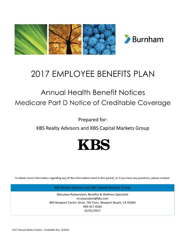 Annual Notices Packet 2017 Creditable Coverage