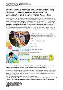 Bundle: Creative Activities and Curriculum for Young Children, Loose-leaf Version, 11th + MindTap Education, 1 term (6 months) Printed Access CardMary Mayesky