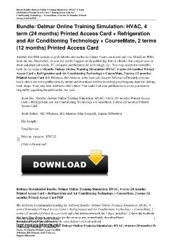 Bundle: Delmar Online Training Simulation: HVAC, 4 term (24 months) Printed Access Card + Refrigeration and Air Conditioning Technology + CourseMate, 2 terms (12 months) Printed Access CardBill Whitman, Bill Johnson, John Tomczyk, Eugene Silberstein