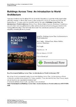 Buildings Across Time: An Introduction to World ArchitectureMichael Fazio, Marian Moffett, Lawrence Wodehouse