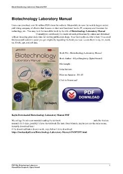 Biotechnology Laboratory ManualEllyn Daugherty (Spiral-bound)